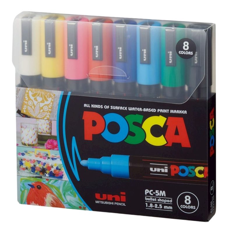 UNI POSCA - Set 8 Marcadores 5M Uni Posca (1.8mm-2.5mm)