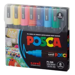 UNI POSCA - Set 8 Marcadores 5M (1.8mm-2.5mm)