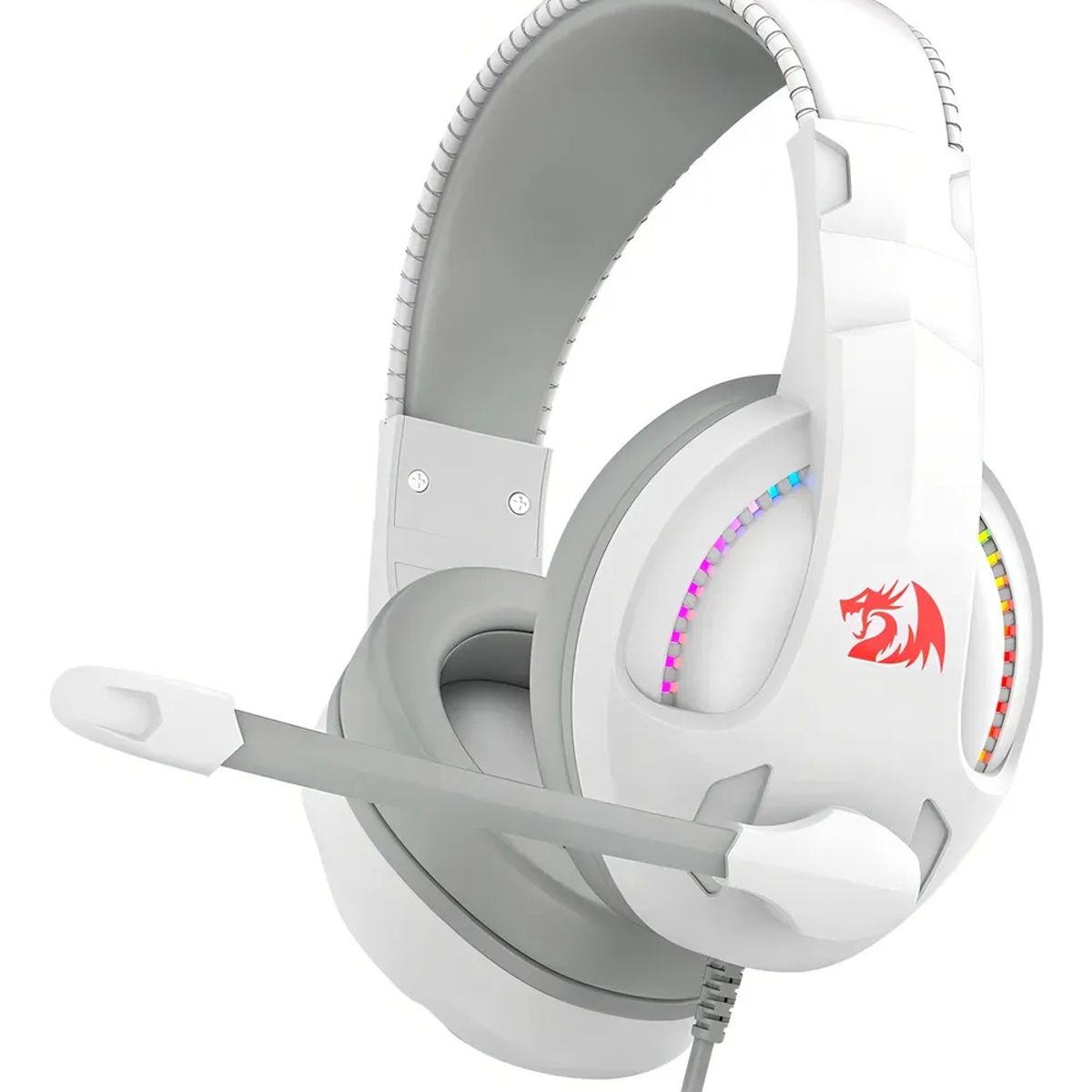 REDDRAGON - Audífonos Gamer Redragon Cronus H211W RGB con Micrófono – Blanco, Conexión 3.5 mm + USB