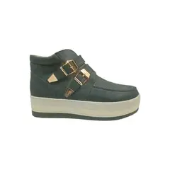 HERIEL - Zapatilla Negra Plataforma Mujer.