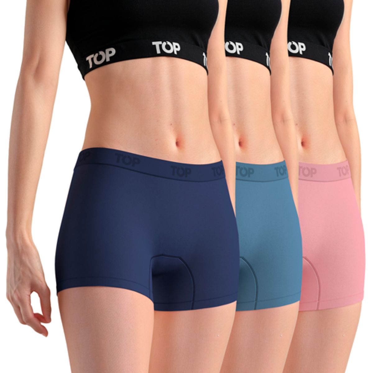 TOP - Bóxer Corto MUJER Microfibra Sin Costuras Pack 3 C3 Top