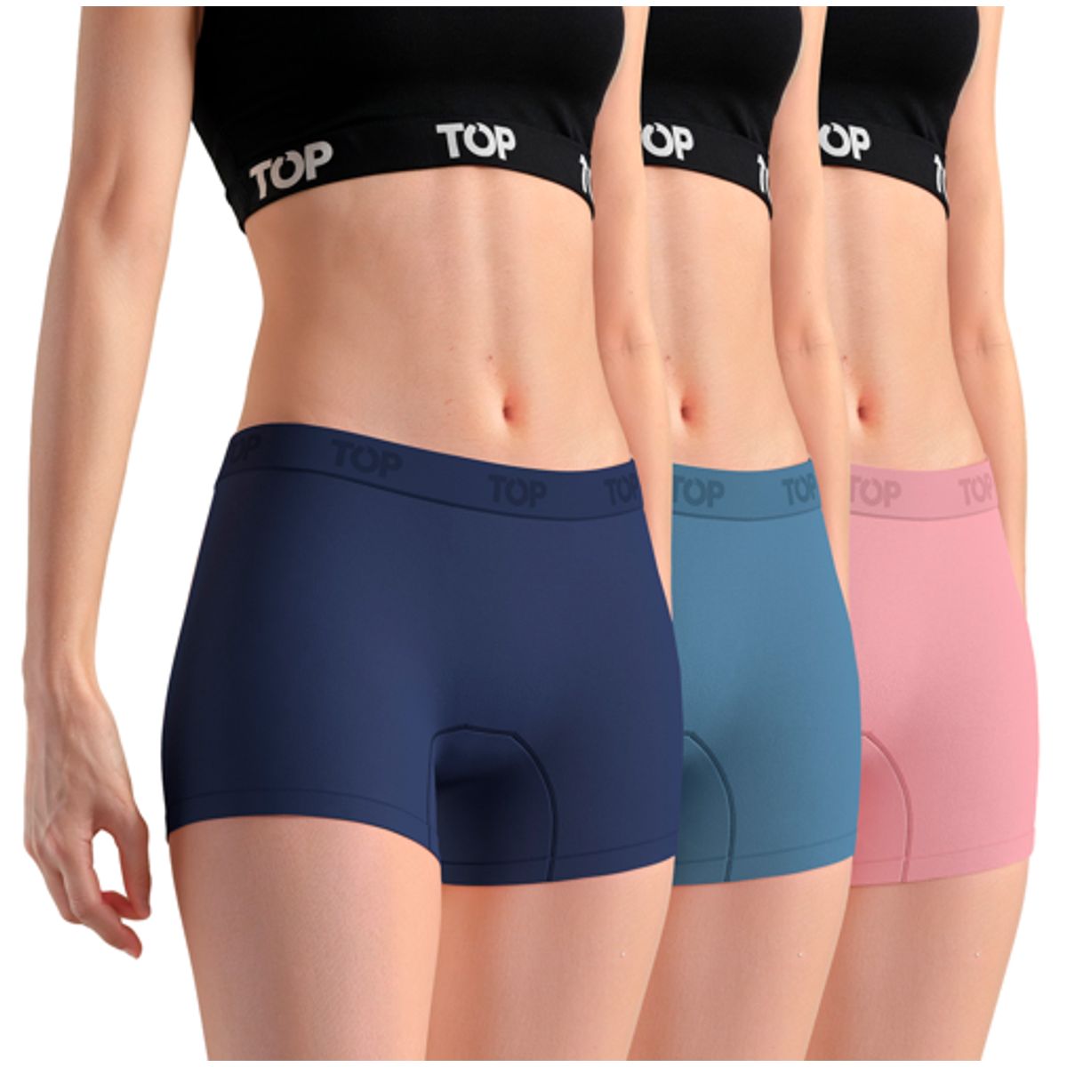 TOP - Bóxer Corto MUJER Microfibra Sin Costuras Pack 3 C3 Top