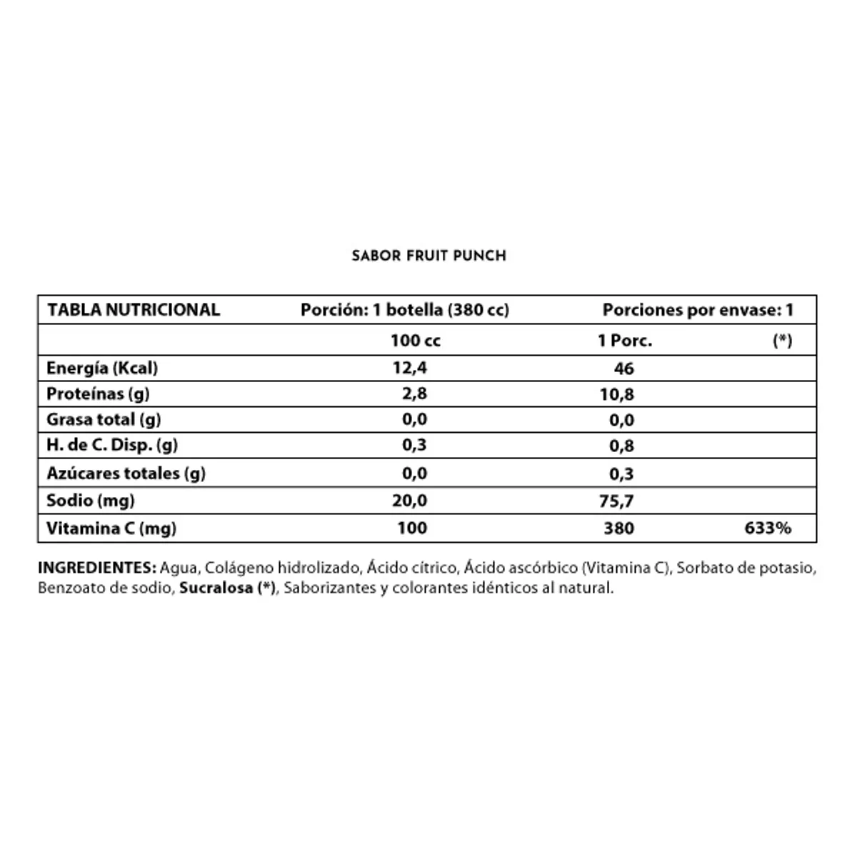 REVITTA WELLNESS - Pack 6 Aguas Hydra Collagen + Colágeno 380cc sabor Fruit punch