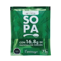 REVITTA WELLNESS - Pack 4 Sopas + Proteína Whey 75 grs. sabor Espárragos