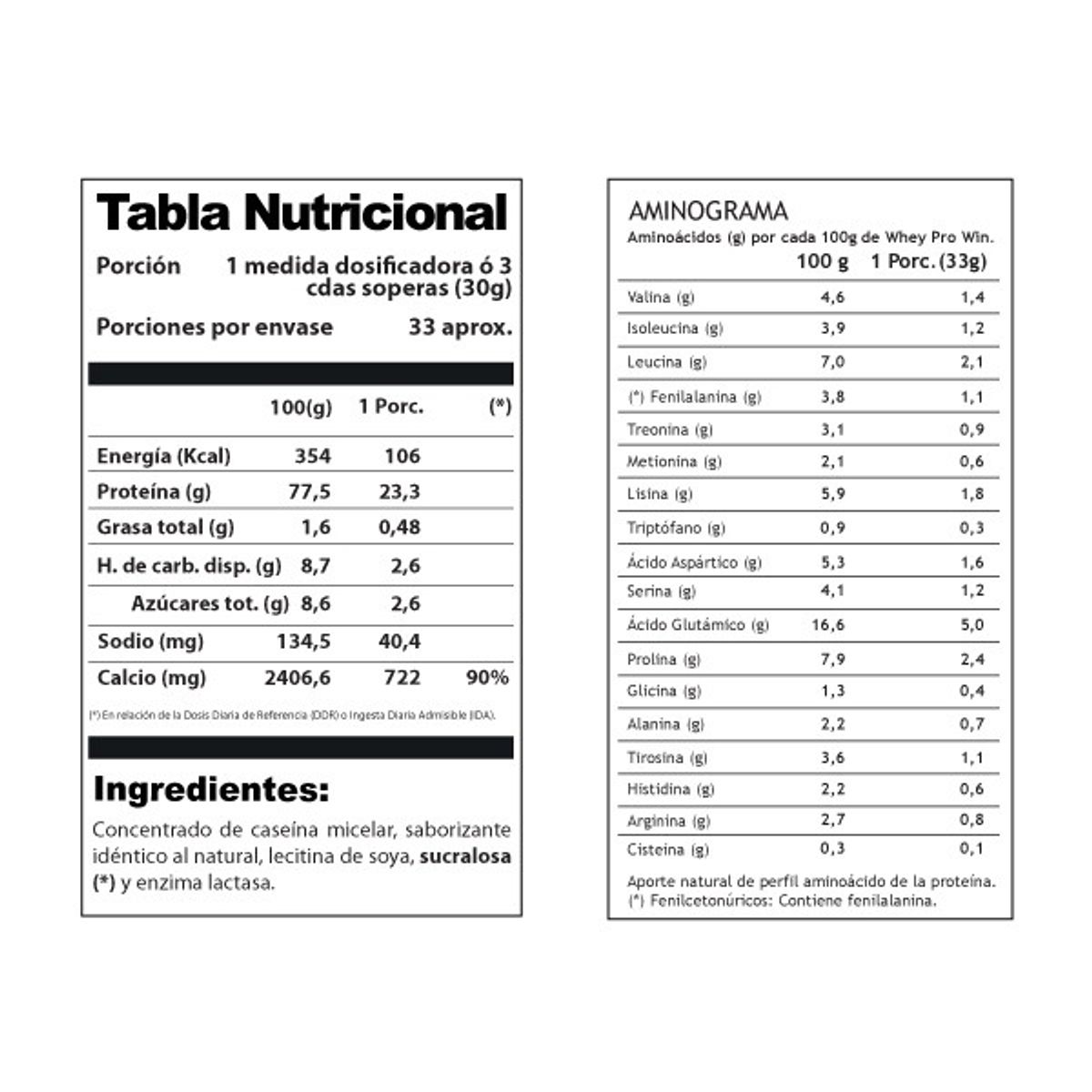 WINKLER NUTRITION - Proteína Caseína Micellar Casein 1 Kg sabor Vainilla