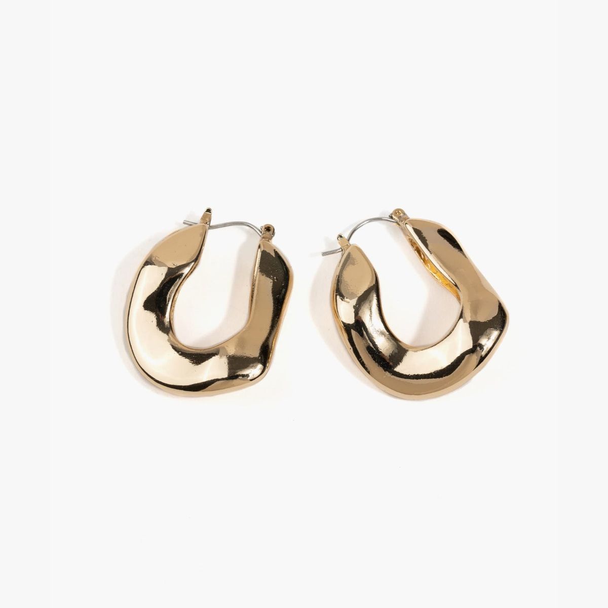 LOUNGE - Aros Mujer Argollas Cuadradas Irregulares