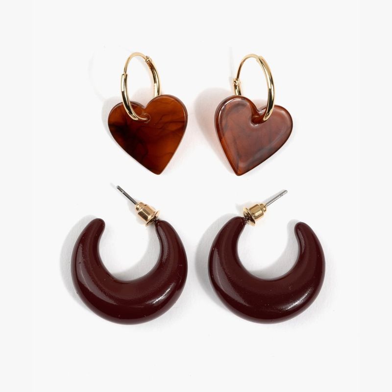 LOUNGE - Set Aros Mujer Argollas Resina