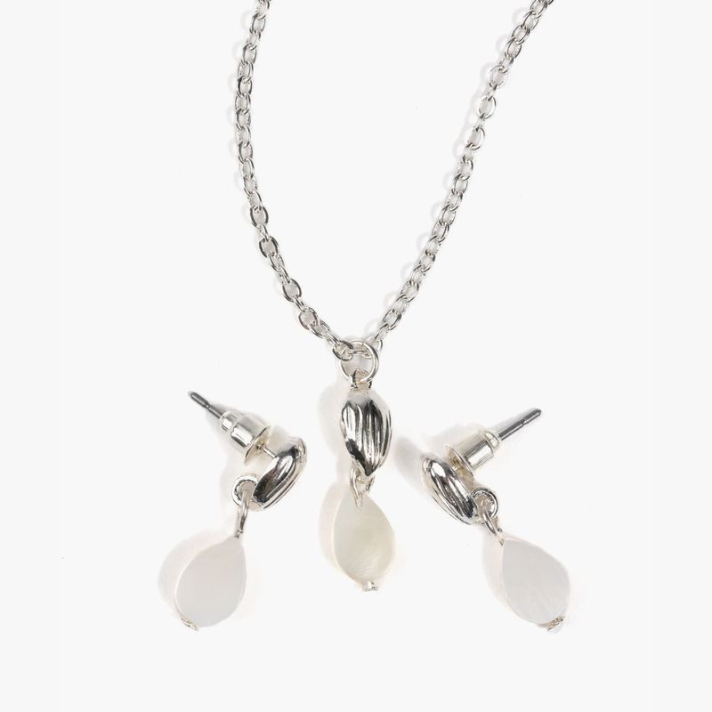 LOUNGE - Set Collar Y Aros Mujer Perla