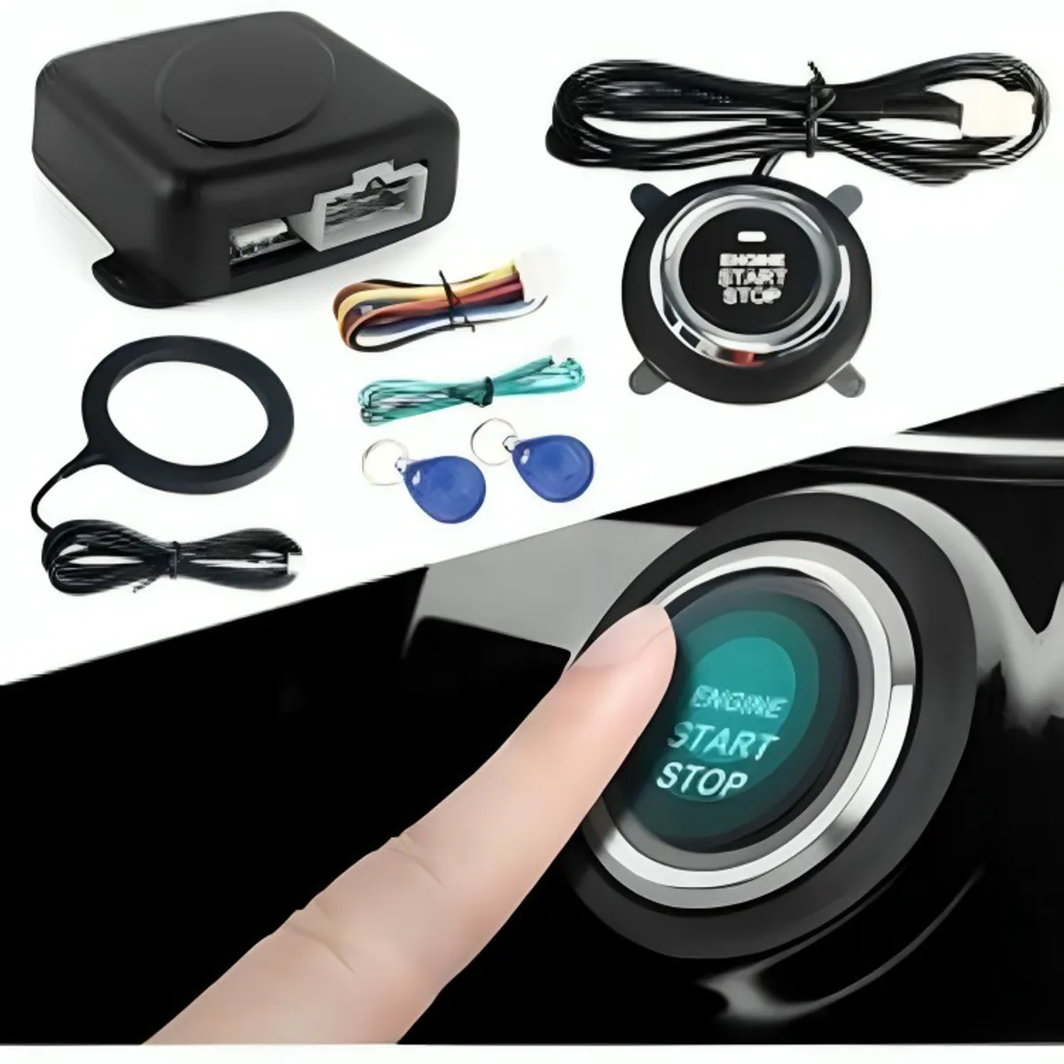 GENERICO - Botón de Parada de Arranque de Motor de Auto