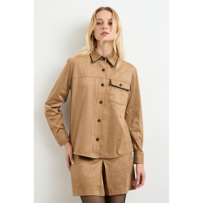 ASH - Blusa Manga Larga Café Mujer Ash
