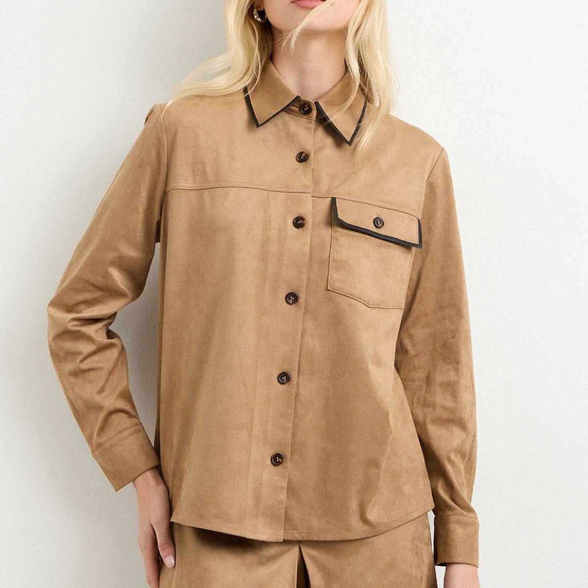 ASH - Blusa Manga Larga Café Mujer Ash