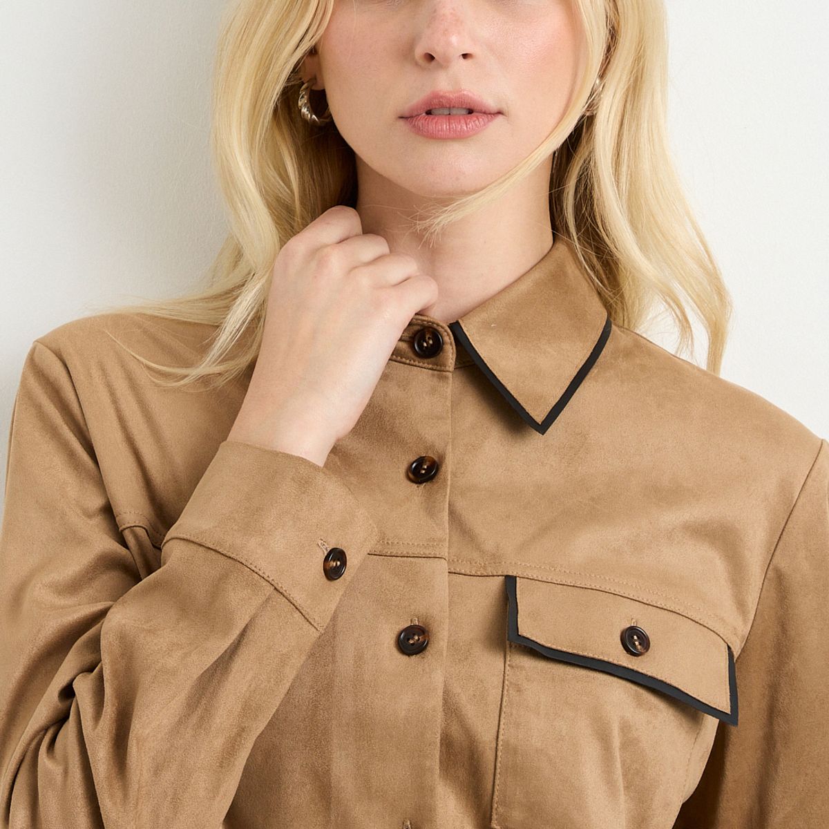 ASH - Blusa Manga Larga Café Mujer Ash