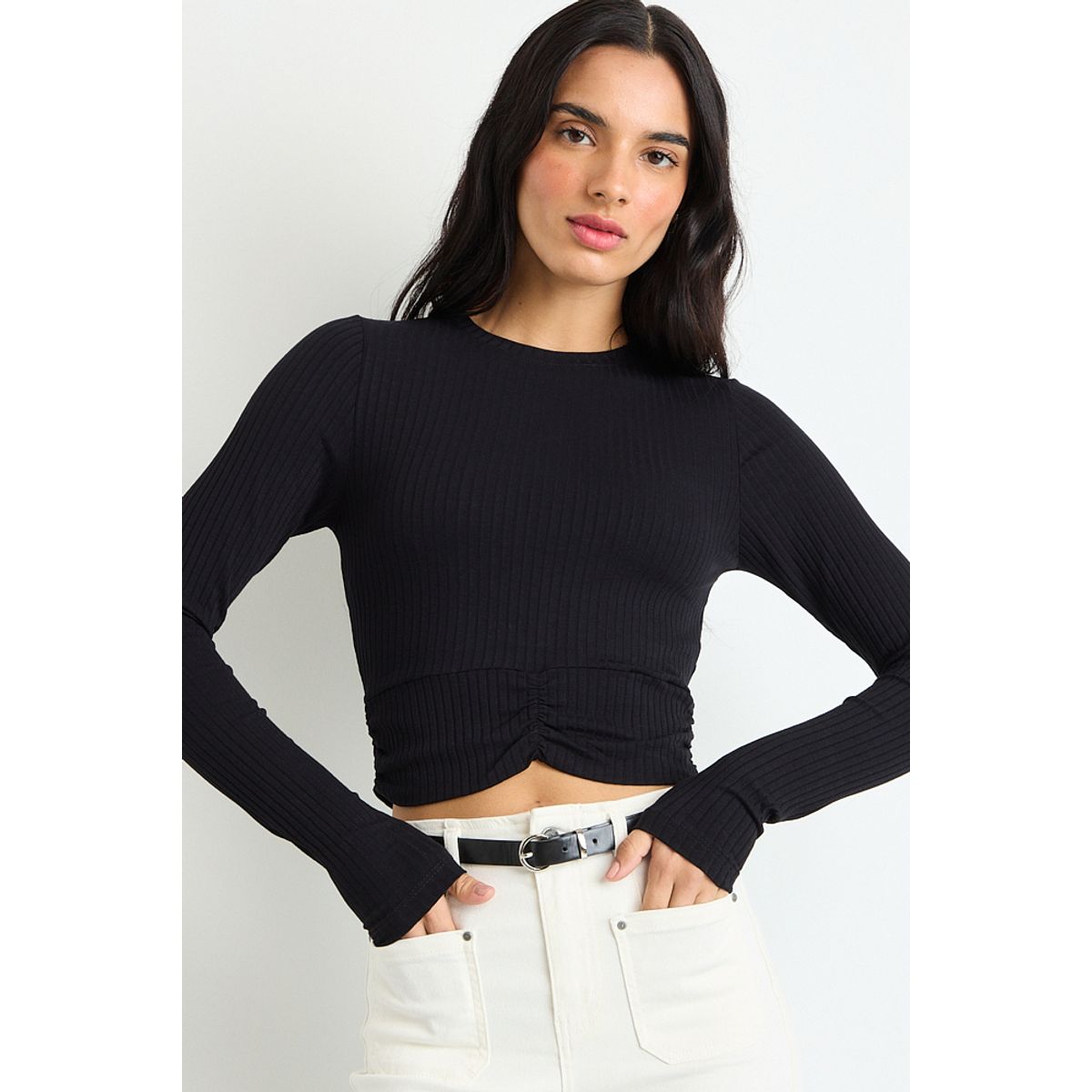 IO - Polera Manga Larga Negro Mujer Io