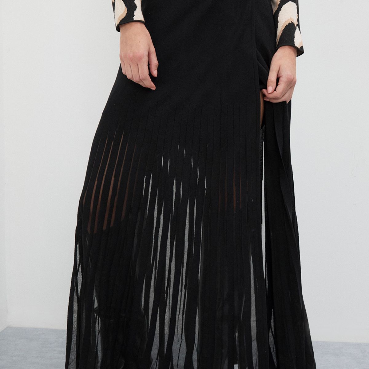 IO - Falda Larga Negro Mujer Io