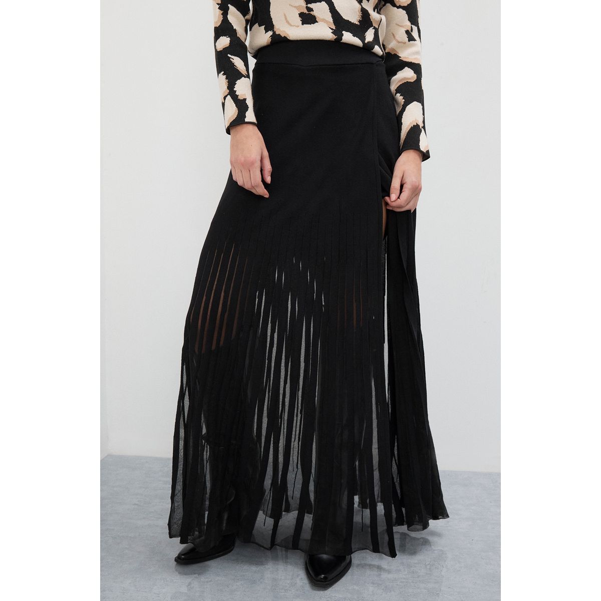 IO - Falda Larga Negro Mujer Io