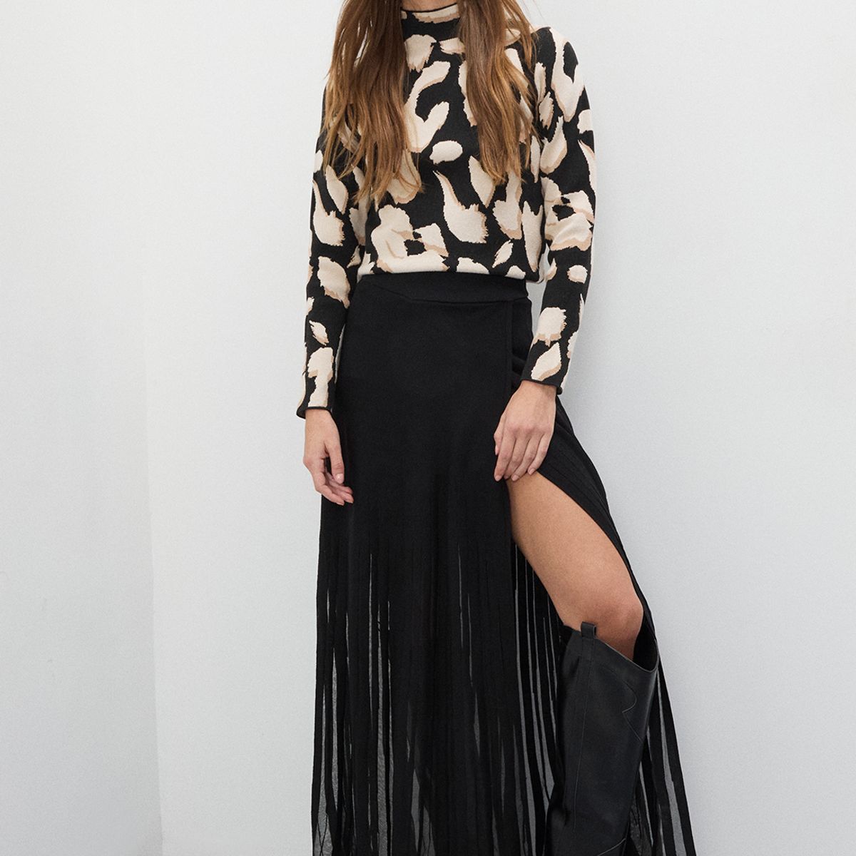 IO - Falda Larga Negro Mujer Io