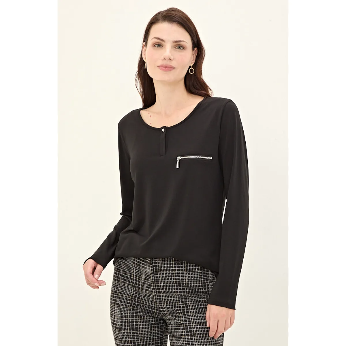 MA GRIFFE - Polera Manga Larga Negro Mujer Magriffe