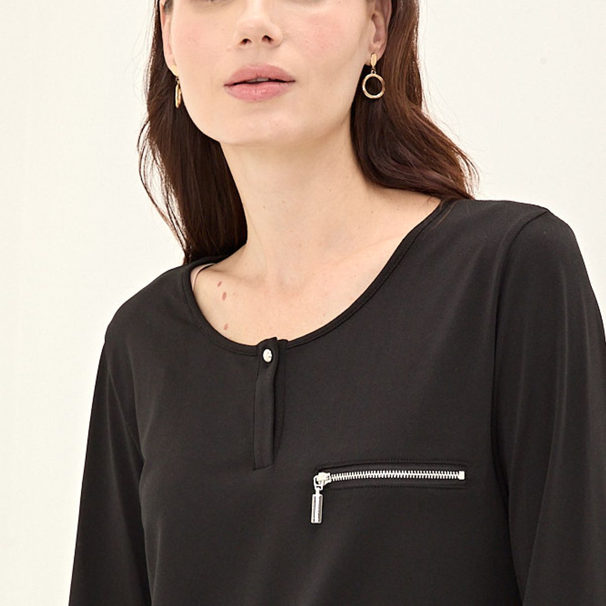 MA GRIFFE - Polera Manga Larga Negro Mujer Magriffe