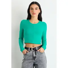 IO - Polera Manga Larga Verde Cata Mujer