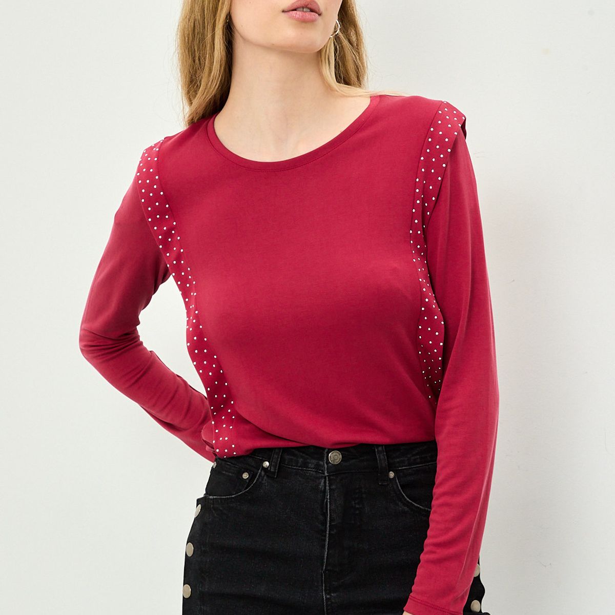 IO - Polera Manga Larga Roja Mujer Io