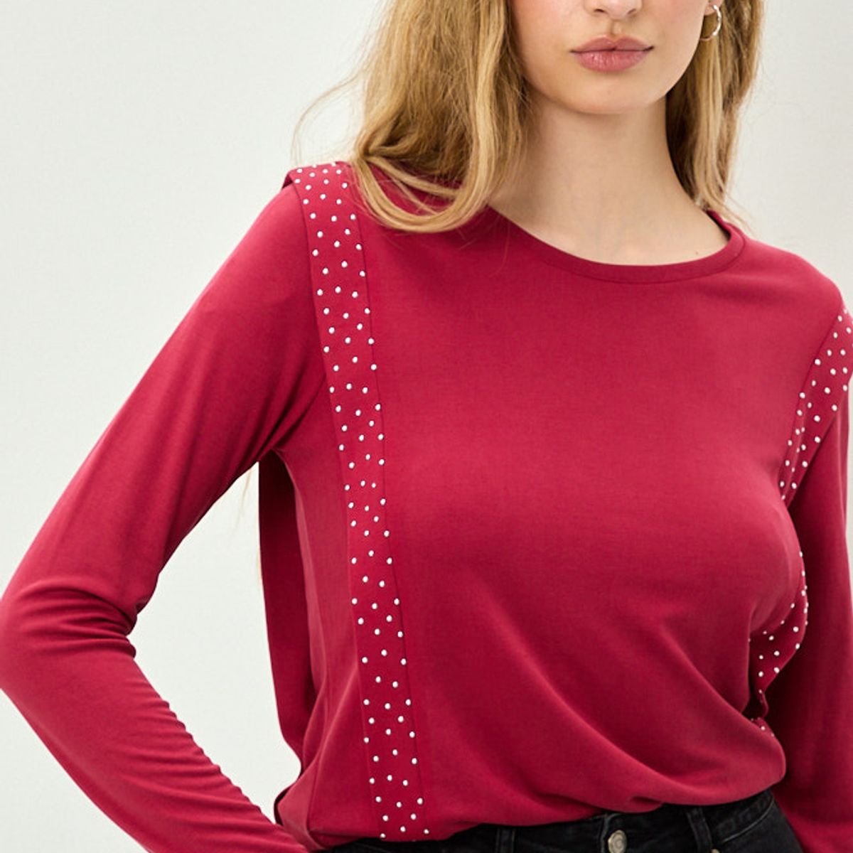 IO - Polera Manga Larga Roja Mujer Io