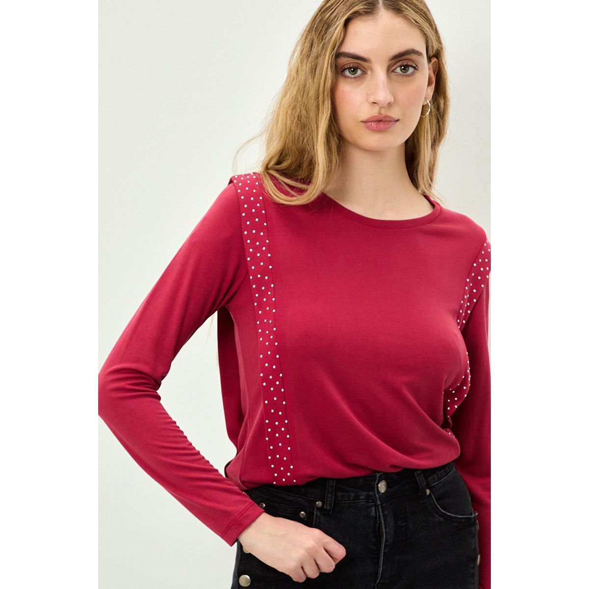 IO - Polera Manga Larga Roja Mujer Io