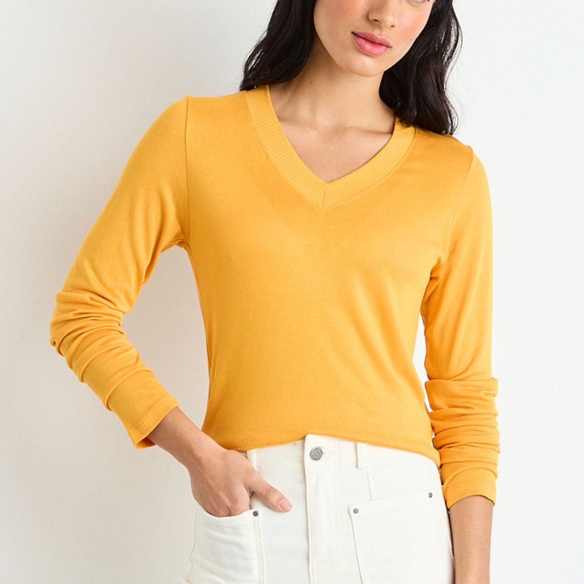 IO - Polera Manga Larga Amarillo Mujer Io