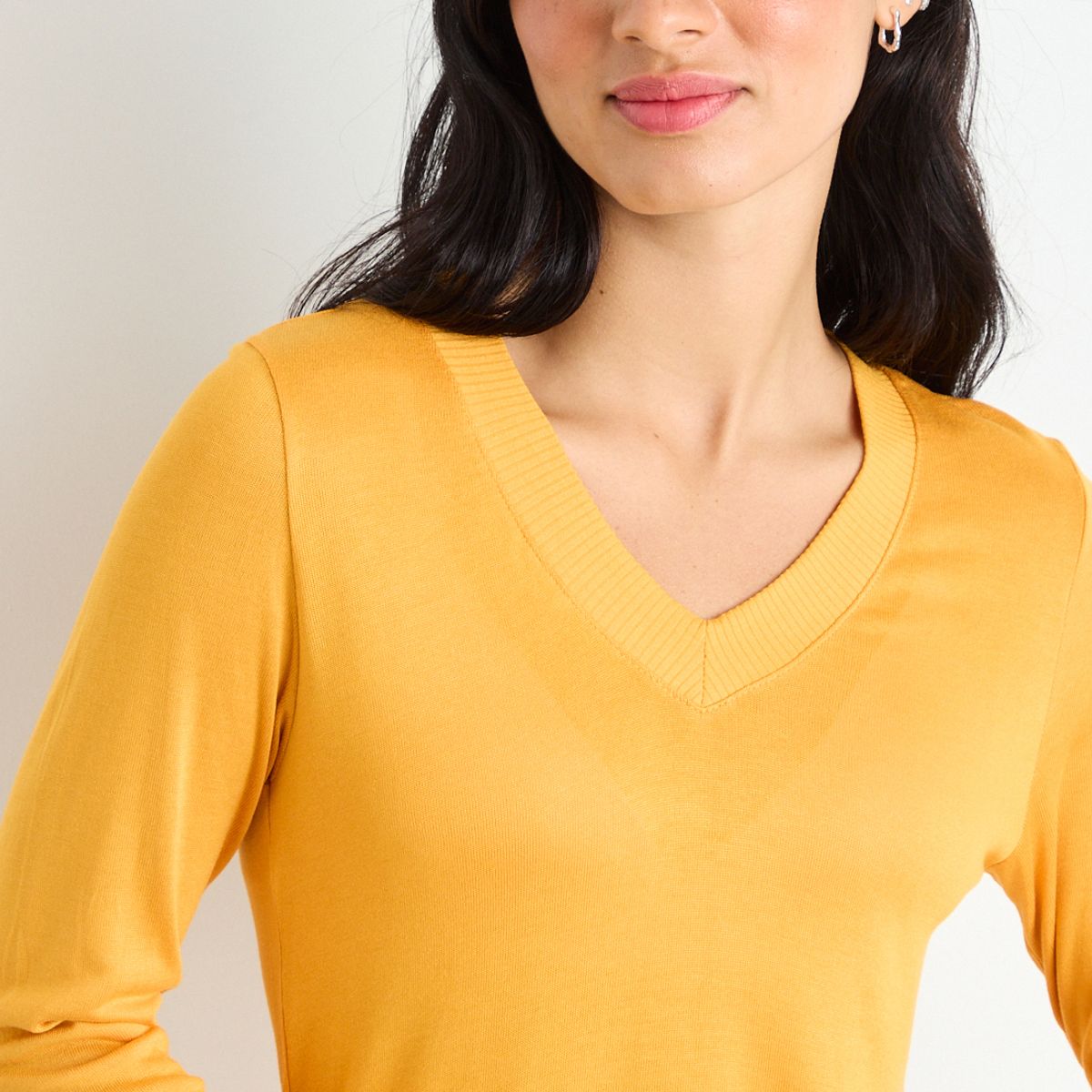 IO - Polera Manga Larga Amarillo Mujer Io