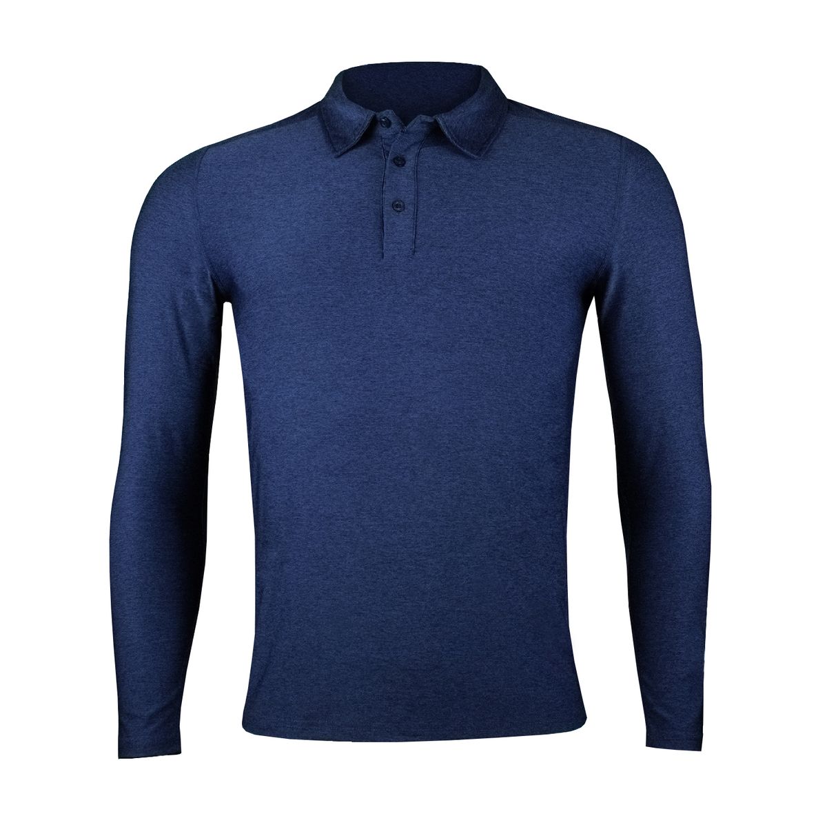 ANDESLAND OUTDOOR APPAREL - Polera Dryfit Con Cuello Manga Larga Azul Hombre