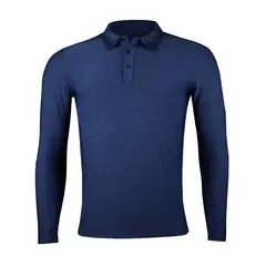 ANDESLAND OUTDOOR APPAREL - Polera Dryfit Con Cuello Manga Larga Azul Hombre