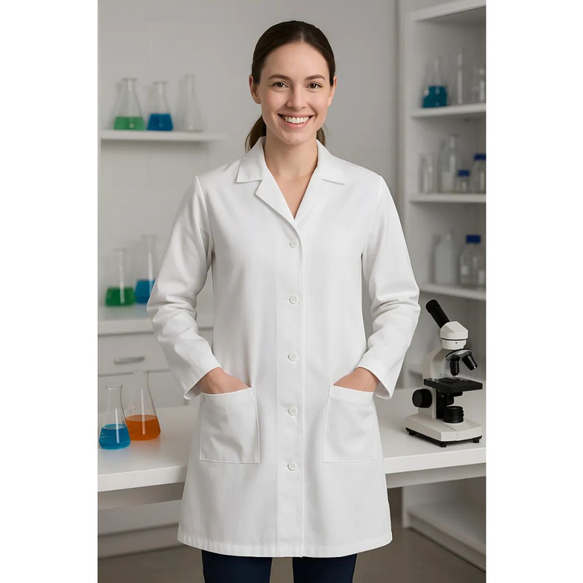 Delantal Maritex Mujer Poplin Blanco, marca MARITEX - Foto Principal