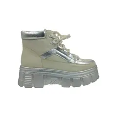 HERIEL - Zapatilla Blanca Plataforma Mujer.