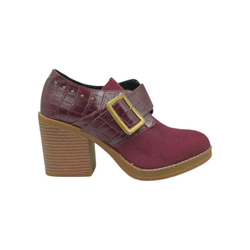 HERIEL - Zapato Burdeos Gamuza Mujer.