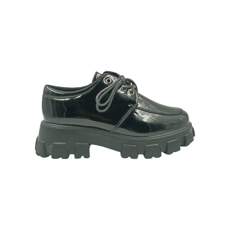HERIEL - Mocasín Negro Plataforma Mujer.