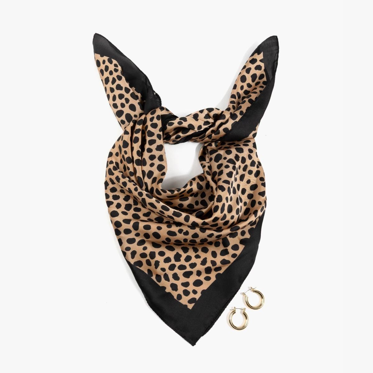 LOUNGE - Set Pañuelo Y Aros Mujer Estampado Animal Print