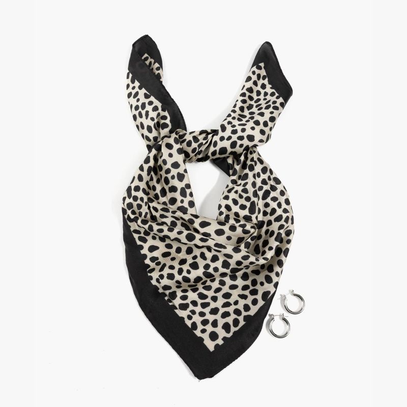LOUNGE - Set Pañuelo Y Aros Mujer Estampado Animal Print