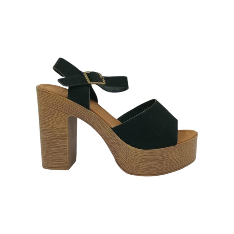HERIEL - Sandalia Negra Plataforma Mujer