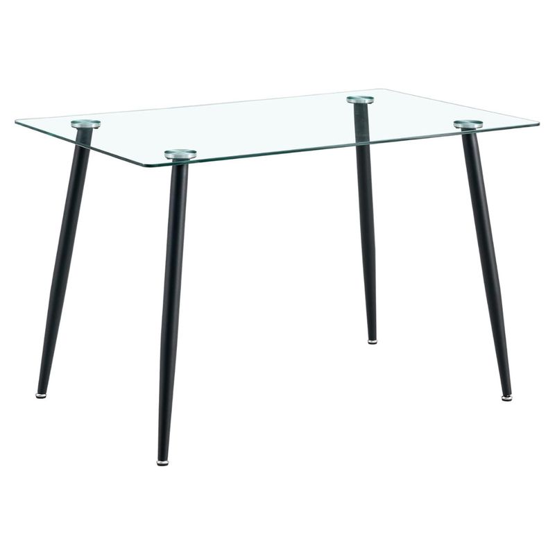 PANDALINO - Mesa Rectangular Vitreo 130x80 (Negro) - Vidrio Templado