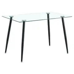 PANDALINO - Mesa Rectangular Vitreo 130x80 (Negro) - Vidrio Templado