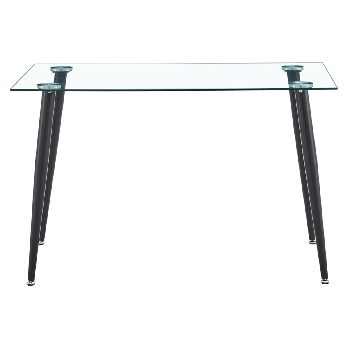 PANDALINO - Mesa Rectangular Vitreo 130x80 (Negro) - Vidrio Templado