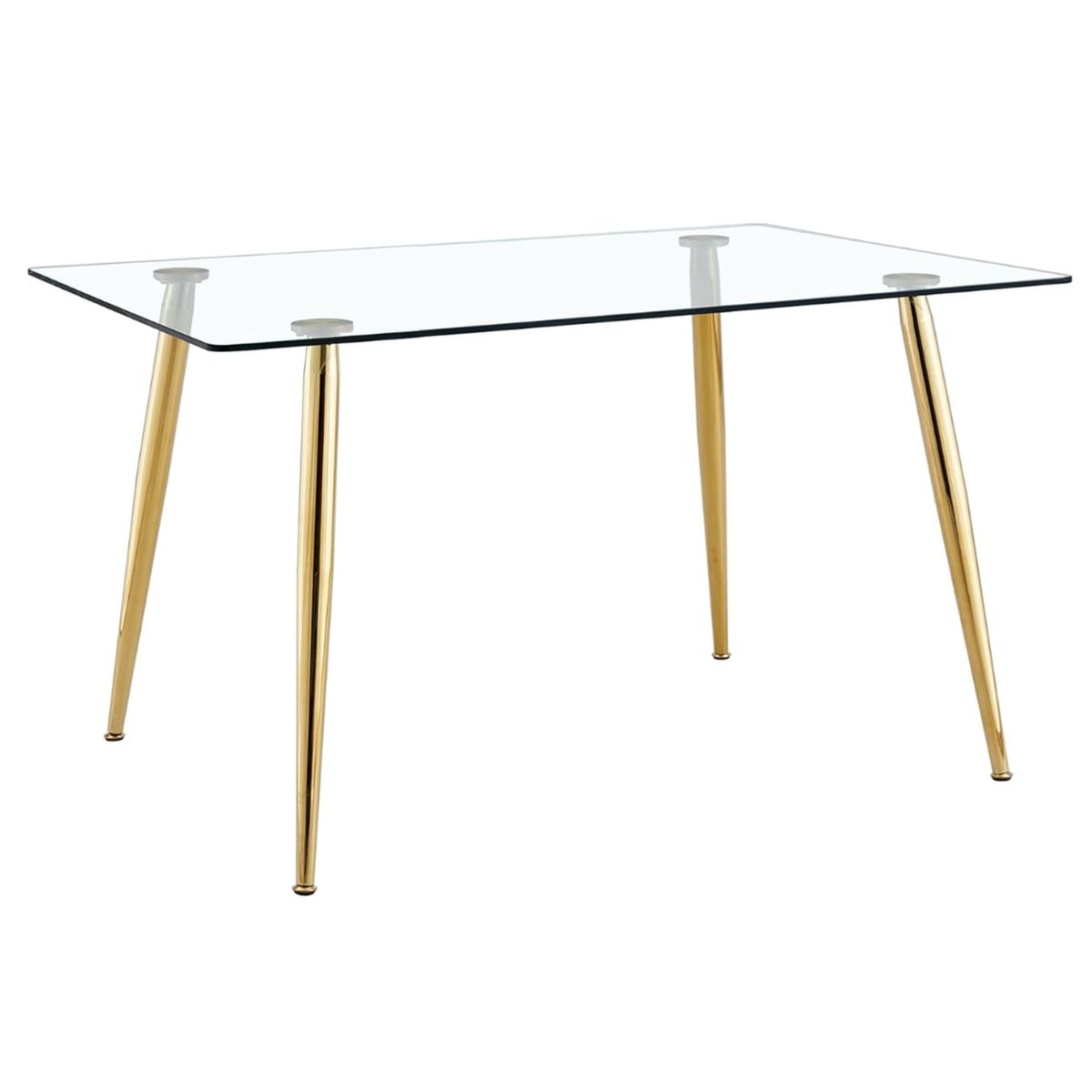 PANDALINO - Mesa Rectangular Vitreo 130x80 (Dorado) - Vidrio Templado