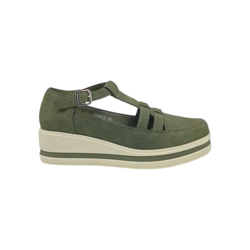 HERIEL - Zapato Panchita Verde Plataforma