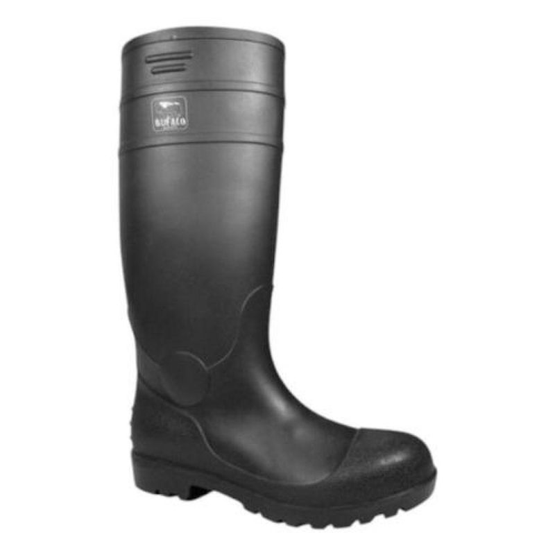 BUFALO - Bota De Agua Concretera Con Punta Y Planta De Acero - Negro