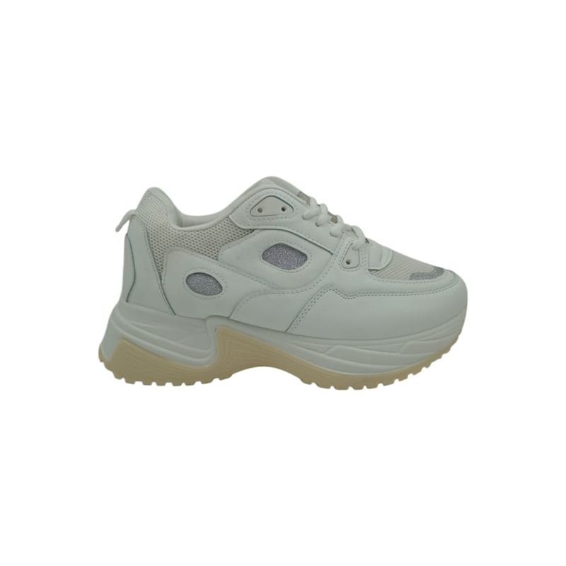 HERIEL - Zapatilla Blanca Plataforma Mujer.
