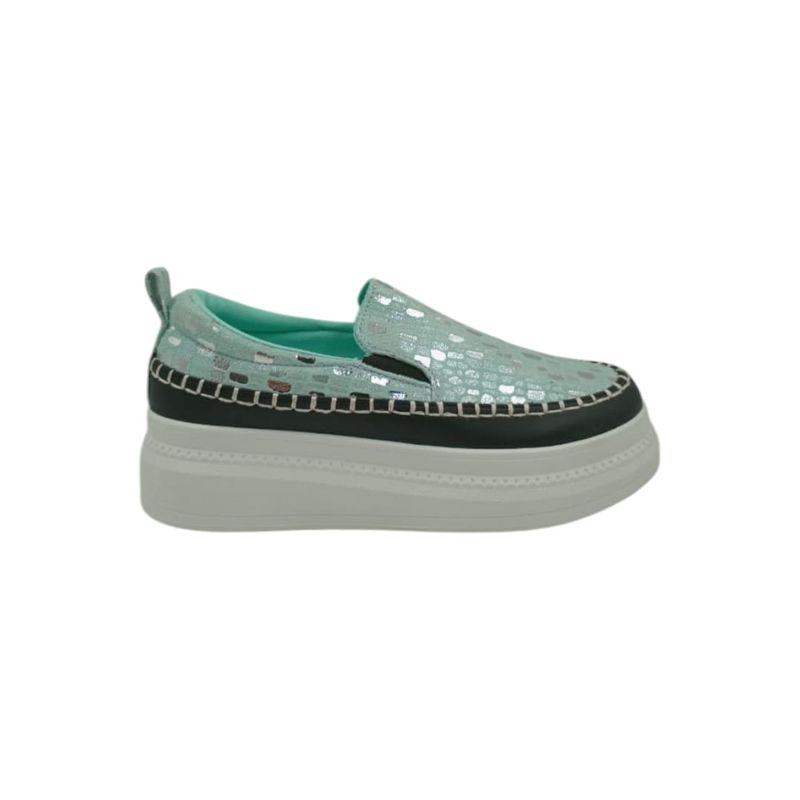 HERIEL - Zapatilla Verde Plataforma Mujer.