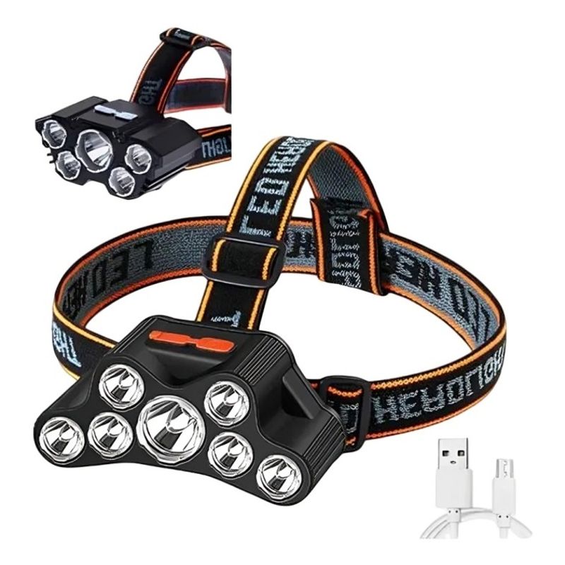 GENERICO - Linterna Frontal 7 LUZ LED F-T26 múltiples posiciones