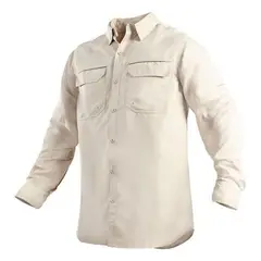 T-WORLD - Camisa Outdoor Trekking Protección Uv Ripstop Ml Hombre - Azul