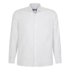 T-WORLD - Camisa Oxford Manga Larga - Blanco