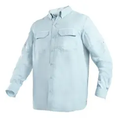 T-WORLD - Camisa Outdoor Trekking Protección Uv Ripstop Ml Hombre - Azul
