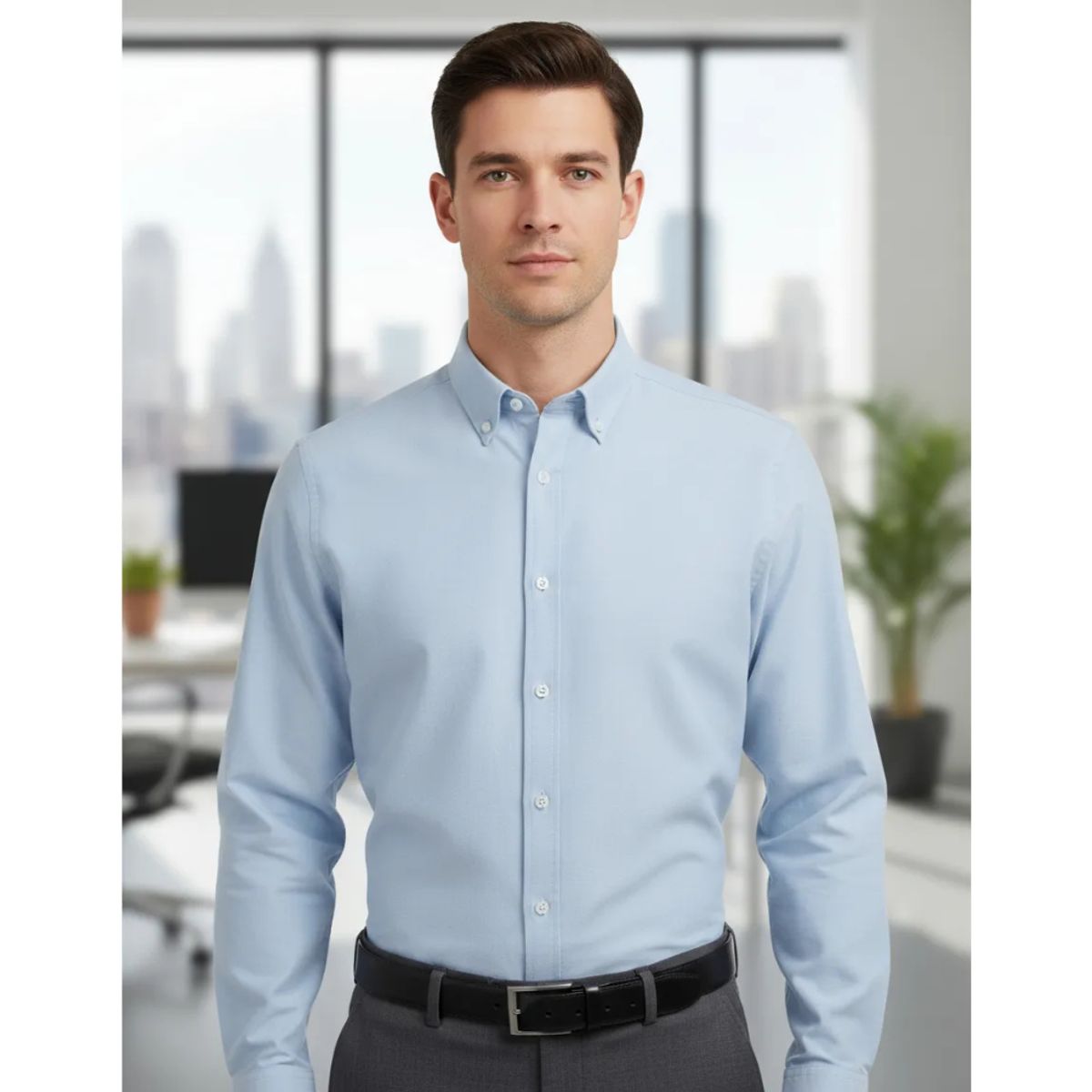 T-WORLD - Camisa Oxford Manga Larga